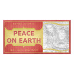 Peace on Earth Family gold red photo cards