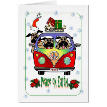 Peace on Earth Pug Christmas Card