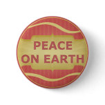 Peace on Earth Red Gold Elegant buttons
