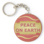 Peace on Earth Red Gold Elegant keychains