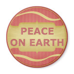 Peace on Earth Red Gold Elegant magnets