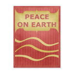Peace on Earth Red Gold Elegant postcards