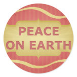 Peace on Earth Red Gold Elegant stickers