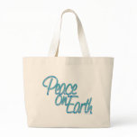 Peace On Earth Script Canvas Bag
