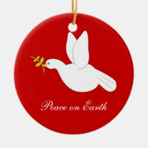Peace on Earth with Dove Christmas Ornament