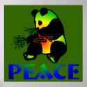 Peace Panda Bear posters