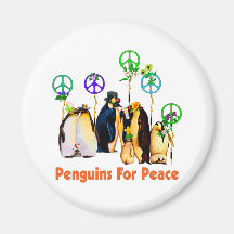 Peace Penguins Refrigerator Magnet