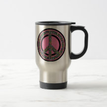 PEACE SEQUINED PINK MUG