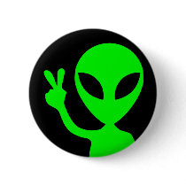 Peace Sign Alien Buttons