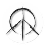 Peace Sign Brushed-1 stickers