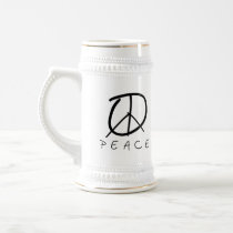 Peace Sign: Bud Hand Script Coffee Mugs
