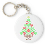Peace Sign Christmas Tree keychains