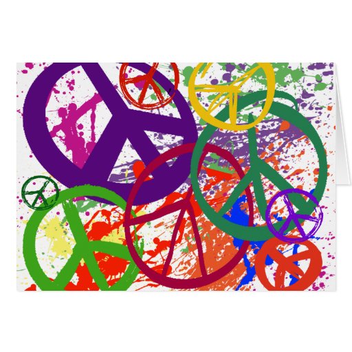 PEACE SIGN COLLAGE GREETING CARDS