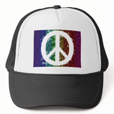 Peace Sign Electric Trucker Hat by coolartistry