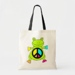 Peace Sign Frog Canvas Bag