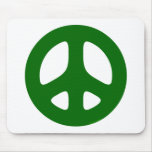 Peace Sign Green Mouse Mat