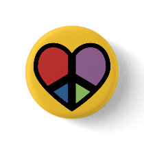 Peace Sign in a Heart Button