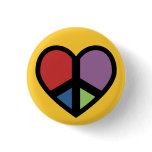 Peace Sign in a Heart Button