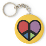 Peace Sign in a Heart Keychain