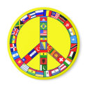 Peace Sign Made of Flags Products magnets
