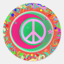 Peace Sign, Moon, Stars & Everything Stickers