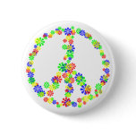 Peace Sign of Flowers buttons