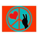 Peace Sign Peace and Love Postcards
