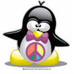 Peace Sign Penguin photo sculptures