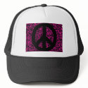 Peace Sign Pink Black hats