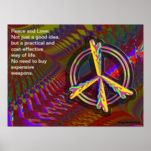 Peace Sign Poster. With EDITABLE Slogan. Poster | Zazzle