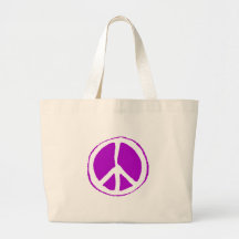 Peace Sign Purple - Canvas Bags