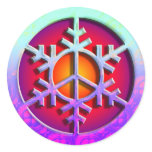 Peace Sign Snowflake Stickers