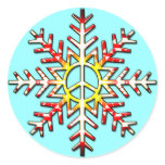 PEACE SIGN SNOWFLAKE stickers