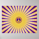 PEACE SIGN SUN BURST posters