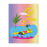 Peace Sign Symbol ~ 60s Hippie Girl postcards