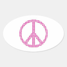 Peace Sign Symbol Oval Stickers