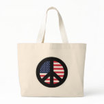 Peace Sign With American Flag bags