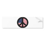 Peace Sign With American Flag bumper stickers