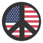 Peace Sign With American Flag stickers