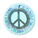 Peace Sign With Blue Waves magnets
