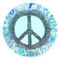 Peace Sign With Blue Waves stickers