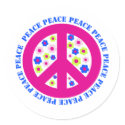 peace sign with flowers stickers
