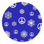Peace Signs and Snowflakes Holiday Cards stickers