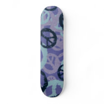 Peace Signs-Retro-Camo Look Skateboard