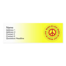 Peace  - Skinny Business Card Template
