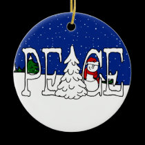 Peace Snowman Ornament ornaments