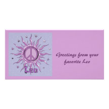 Peace Sun Leo Custom Photo Card
