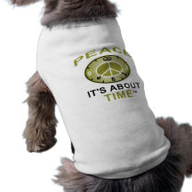 PEACE SYMBOL CLOCK Doggie T shirt (White)