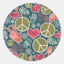 Peace Symbol Design Round Stickers