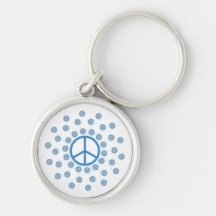 Peace Symbol Flowers Key Chain